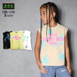 【SALE】【2025夏物新作】R.O.G(アールオージー)ロゴプリントビッグノースリーブTシャツ【メール便送料無料】