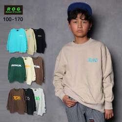 【2025秋冬新作】R.O.G(アールオージー)ロゴ刺繍＆プリントビックトレーナー【メール便送料無料】