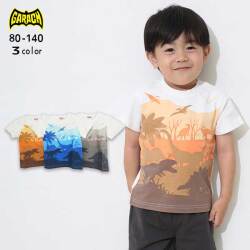【2026夏物新作】ＧＡＲＡＣＨ(ギャラッチ)シルエット恐竜柄半袖Ｔシャツ【メール便送料無料】