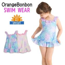 【UVカット】orange bonbon(オレンジボンボン)ムーンライトシェル柄ワンピース【メール便可能】