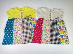 【ＳＡＬＥ！！４０％ＯＦＦ！！】ｃｈｏｃｏｌａ(ショコラ)パッチワーク切替半袖ワンピース