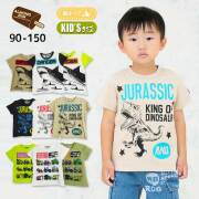 【SALE】【2025夏物新作】ALMOND BAR(アーモンドバー)シャーク・恐竜・車プリント半袖Ｔシャツ【メール便可能】