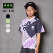 【20％OFFSALE】R.O.G(アールオージー)ロゴ総柄切替ビック半袖Ｔシャツ【メール便可能】