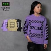 R.O.G(アールオージー)スクエアロゴ刺繍ビック長袖Ｔシャツ【メール便送料無料】