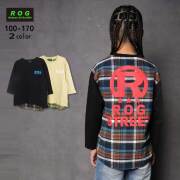 【SALE】R.O.G(アールオージー)チェック切替ビックロングＴシャツ【メール便送料無料】