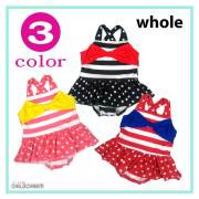 WHOLE SWIM(ホール)マリンボーダー柄ワンピース水着【メール便送料無料】