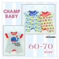 【30%OFFSALE】ＣＨＡＭＰ ＢＡＢＹ(チャンプベビー)クジラ＆クルマ＆イチゴ柄ミニカバーオール【メール便可能】