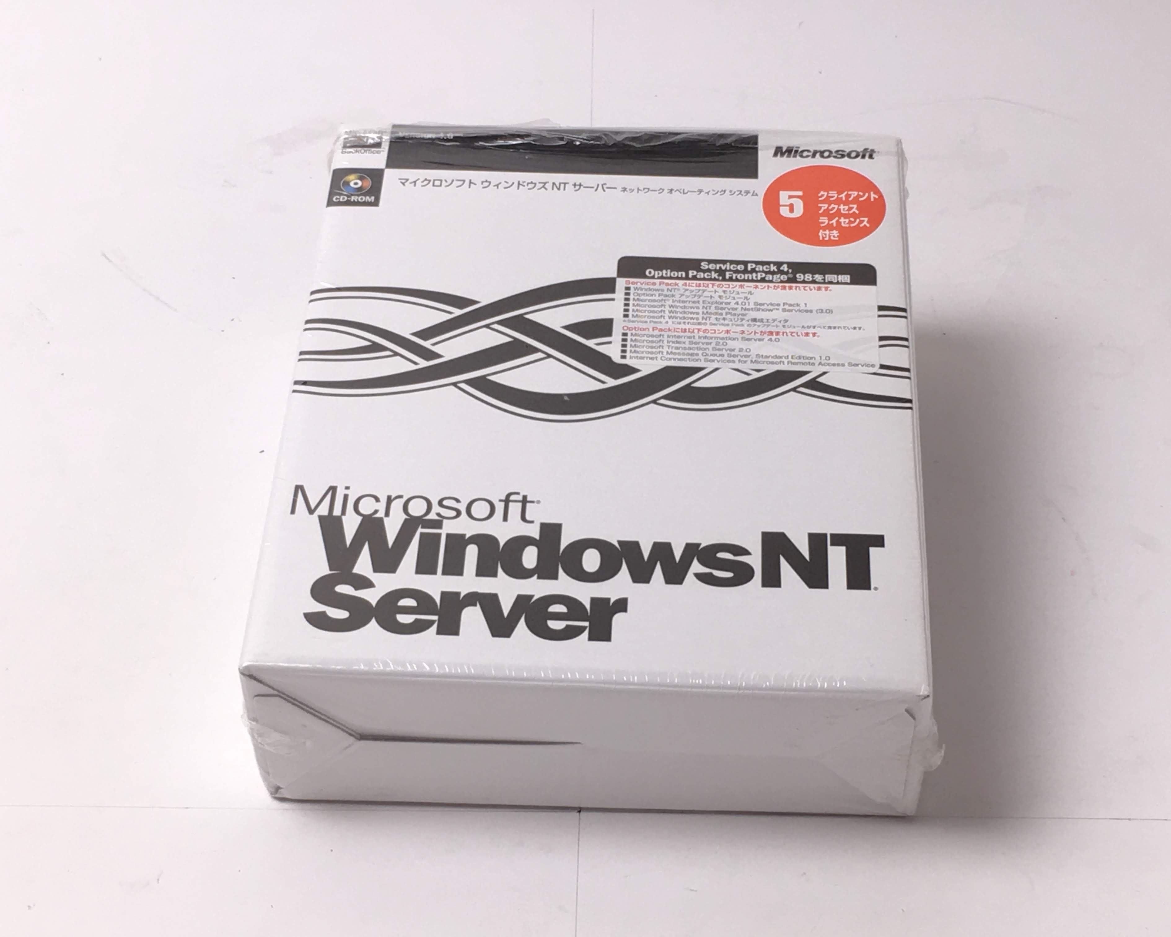 【中古品】Microsoft WindowsNT Server 4.0 5クライアントアクセスライセンス付　メイン画像