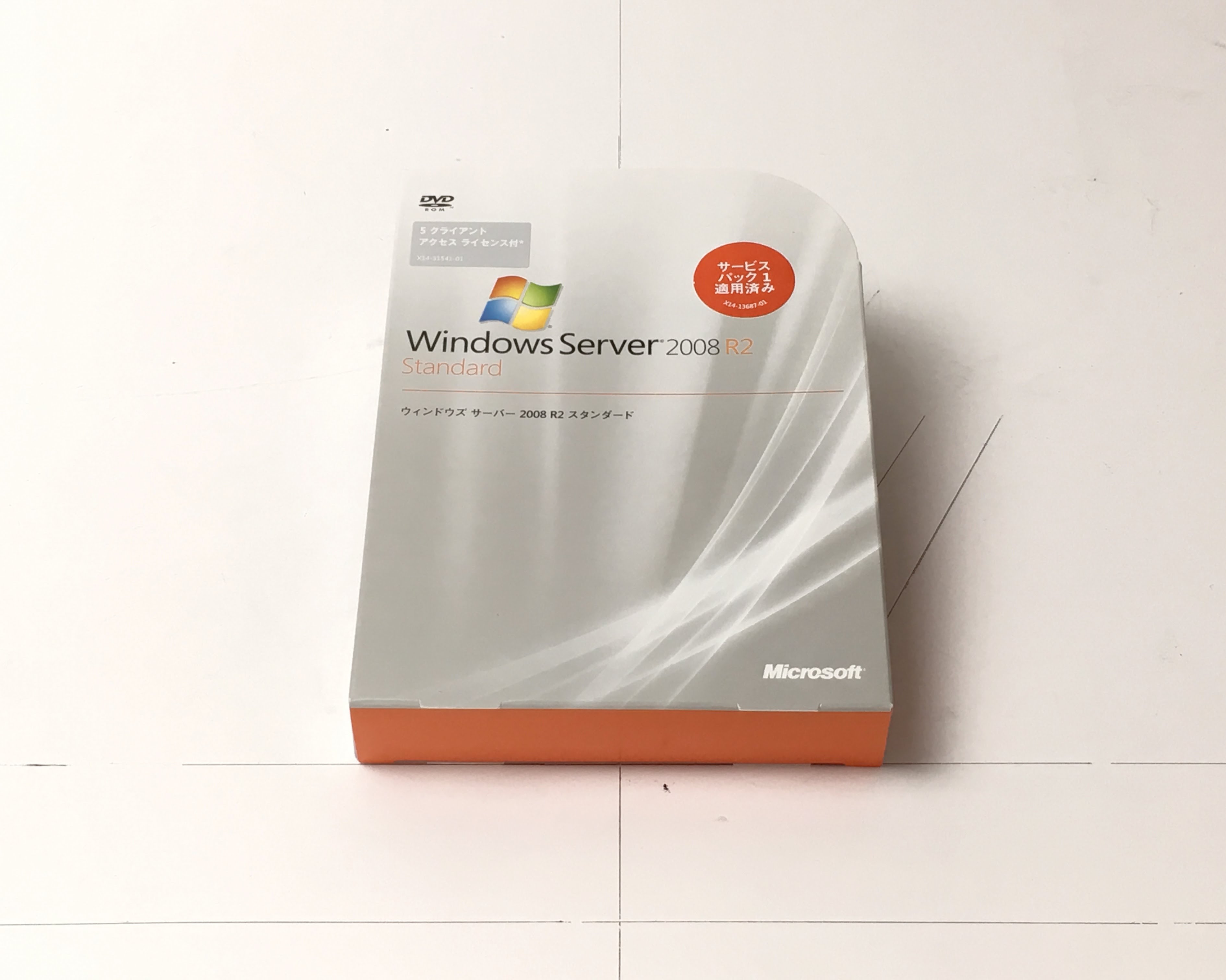 【中古品】Microsoft Windows Server 2008 R2 Standard (5 クライアント アクセス ライセンス付) 　メイン画像