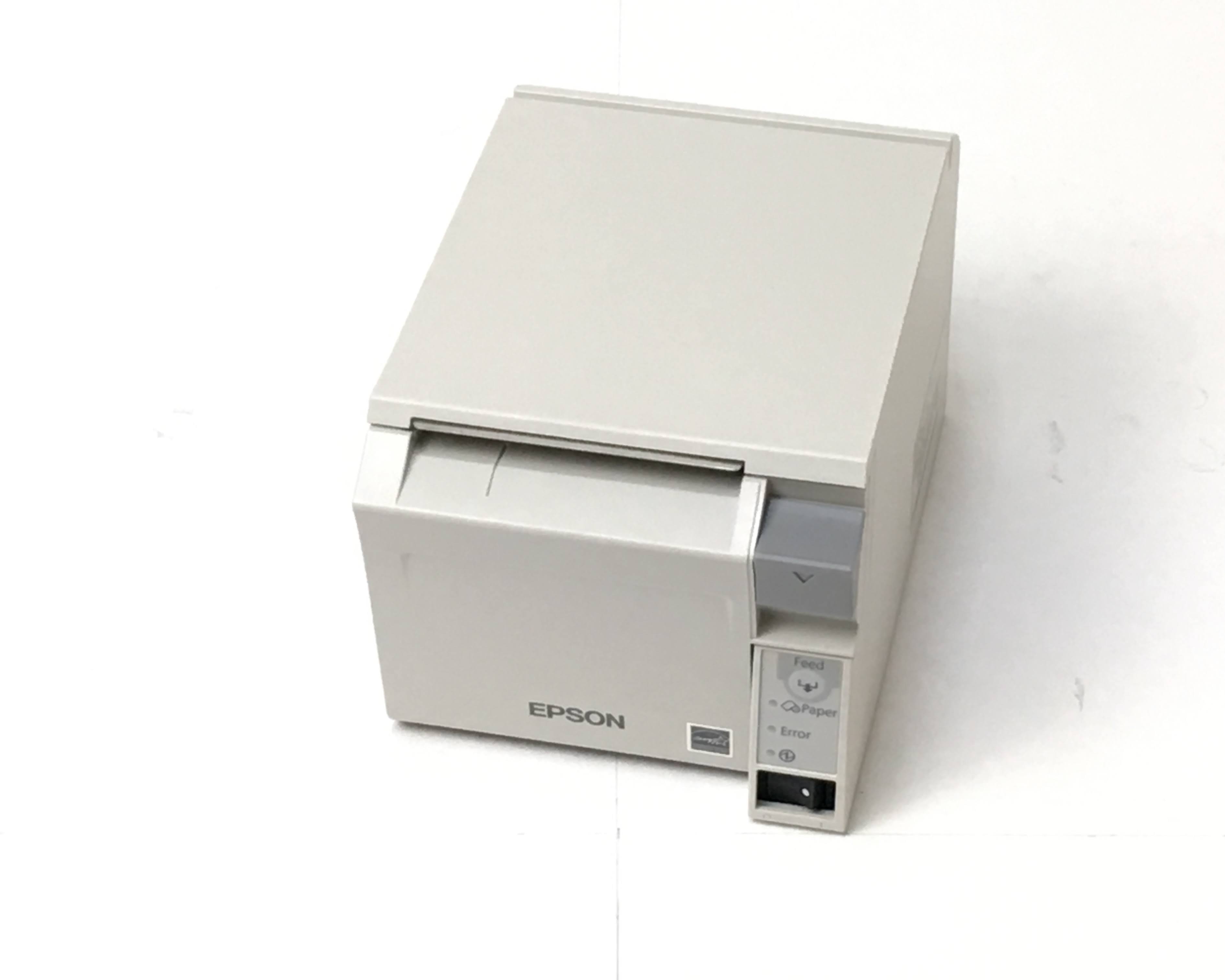 【優良中古】EPSON レシートプリンタ TM-T702 (LAN/80mm)ホワイト　メイン画像