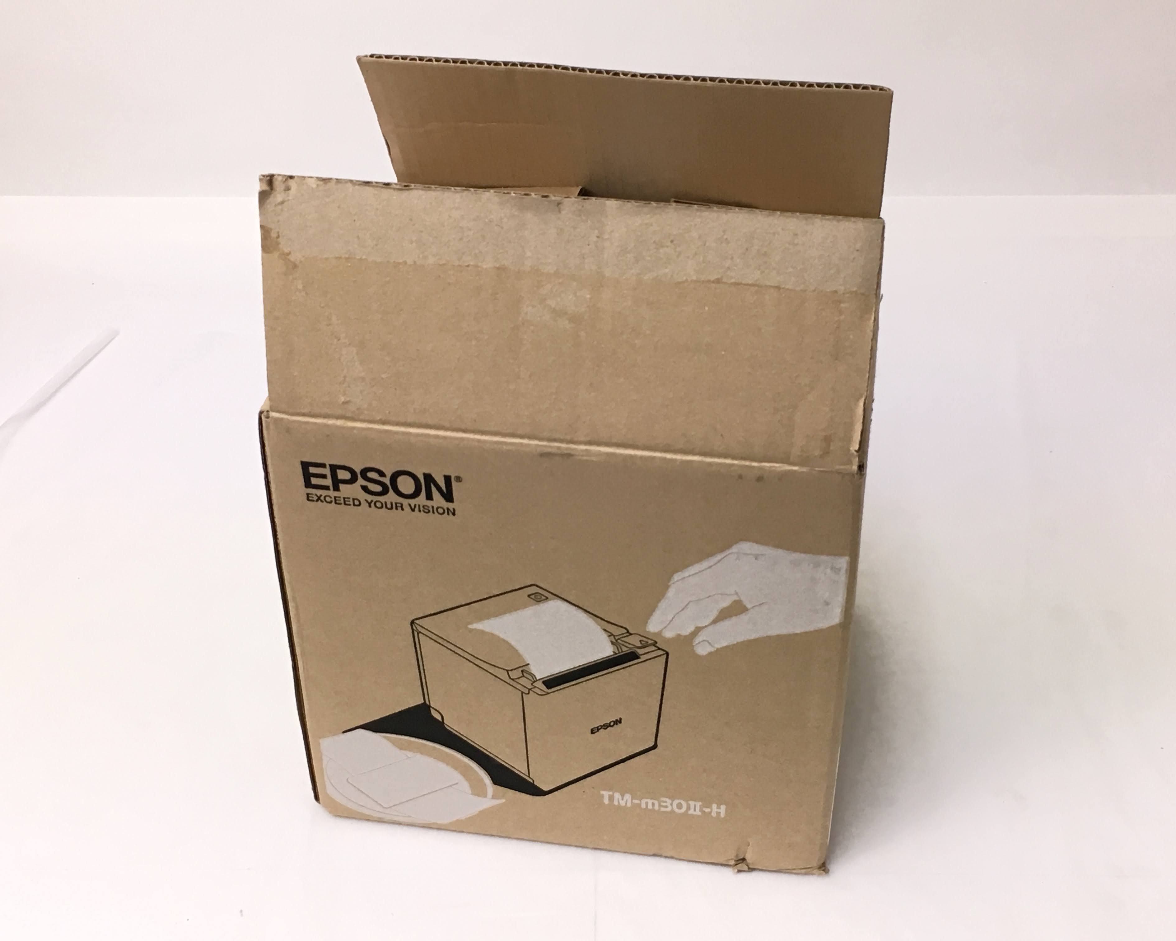 【優良中古】EPSON レシートプリンタ TM-M30II (USB・LAN・Bluetooth/58・80mm)ホワイト (ほぼ未使用品)　メイン画像