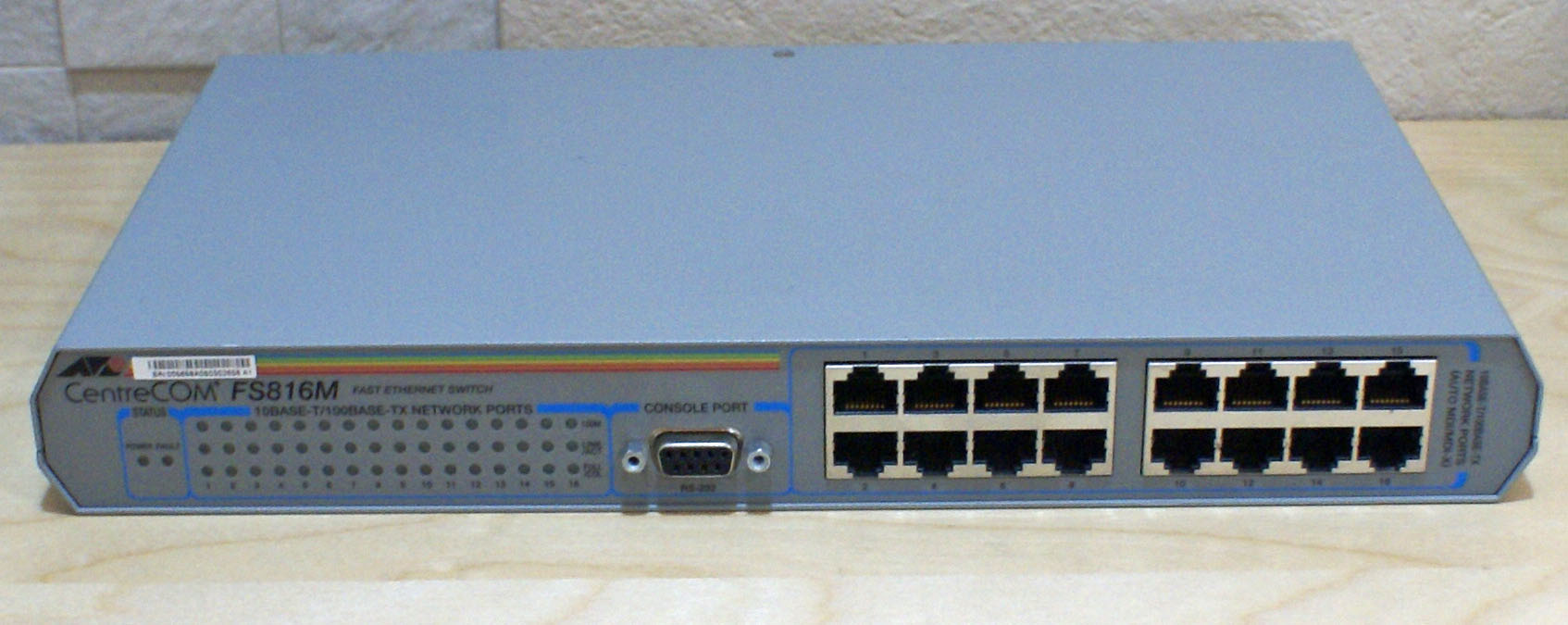 【中古品】アライドテレシス CentreCOM FS816M スイッチ レイヤー2インテリジェントスイッチ(10/100M、GbE) ROHS版 0267R