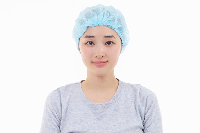 ヘアキャップ　ブルー　不織布　脱毛　便利　使い捨て　少量　単品　リプロ