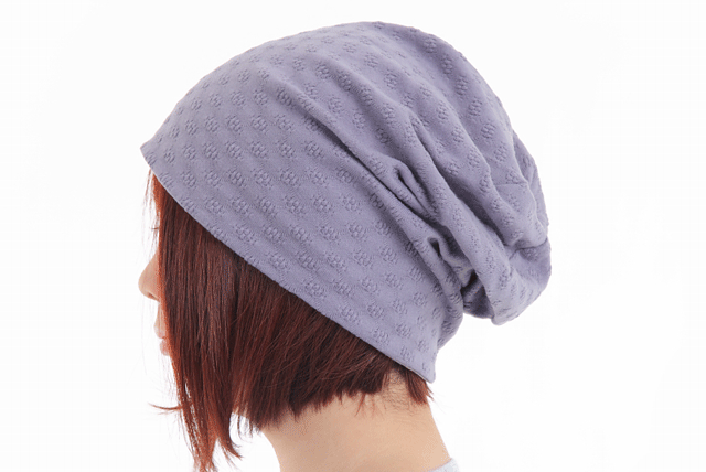 プチフルール　モーヴ　横　脱毛帽子　夏向け　薄い　軽い　深い　リプロ