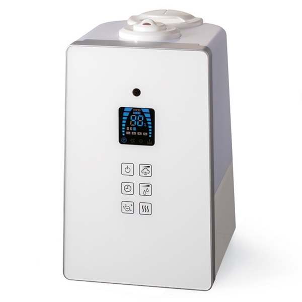 送料無料 AL COLLE ハイブリッド加湿器 ホワイト 6.0Lタンク 大容量 超音波式＋ヒーター式 アロマ対応 ASH-601W