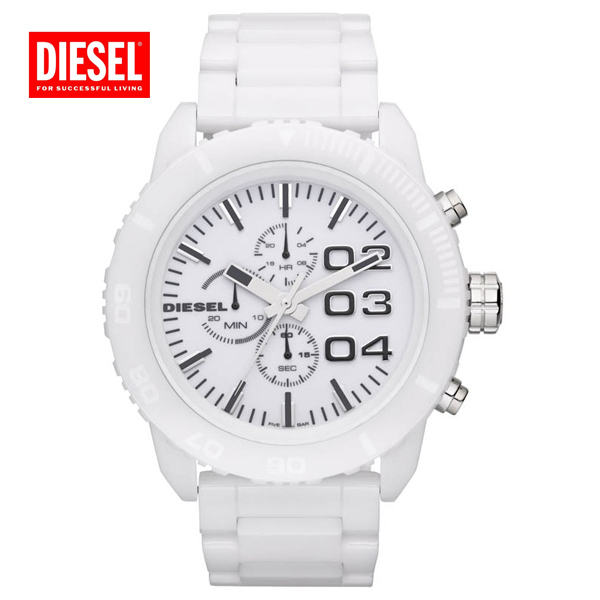 （送料無料） DIESEL ディーゼル ホワイトセラミック クロノグラフ アナログ腕時計 DZ4220