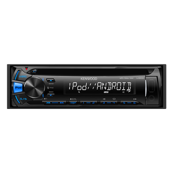 （送料無料） ケンウッド（KENWOOD） カーオーディオ CD/USB/iPodレシーバー  1DIN U300　ブルー