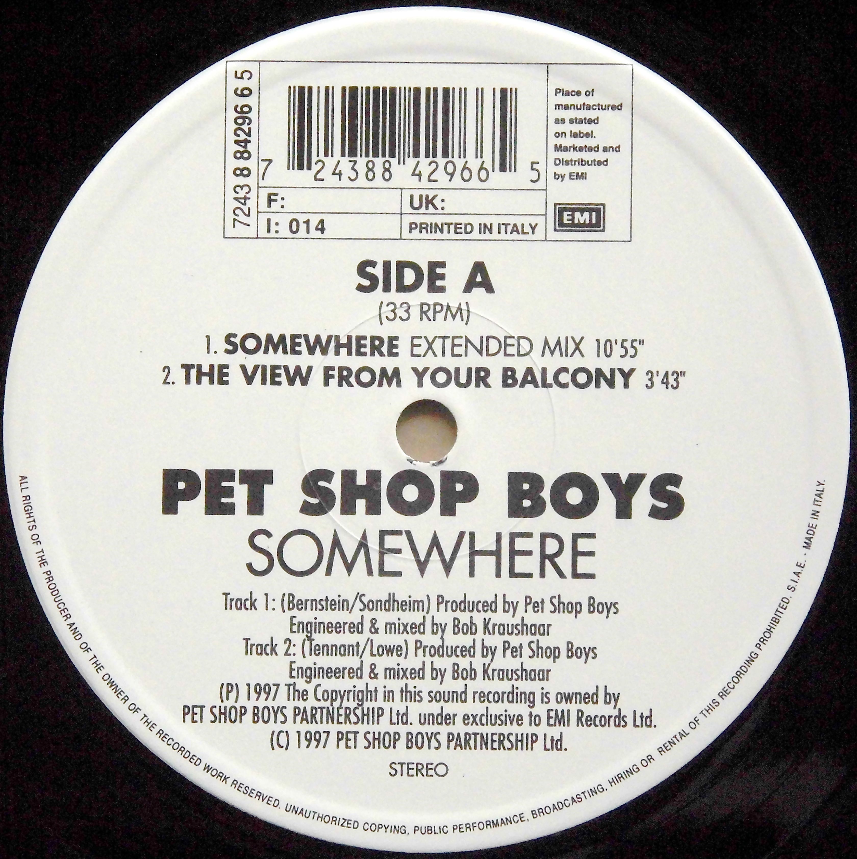 PET SHOP BOYS / Somewhere