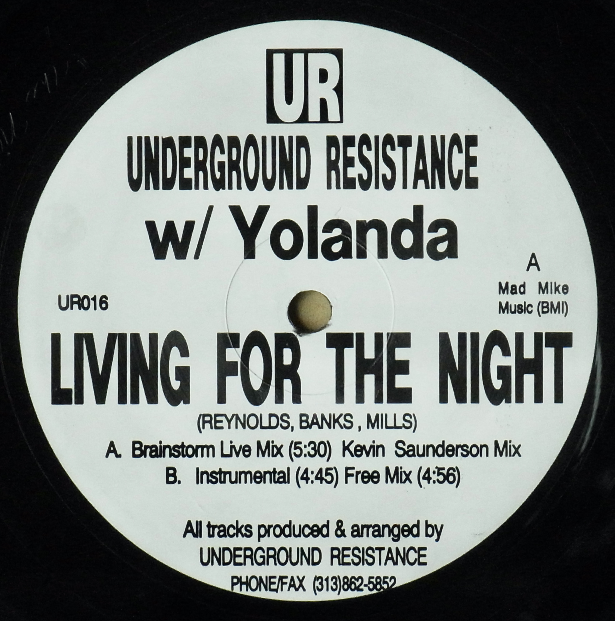 UNDERGROUND RESISTANCE w/ YOLANDA / Living For The Night (Remixes)