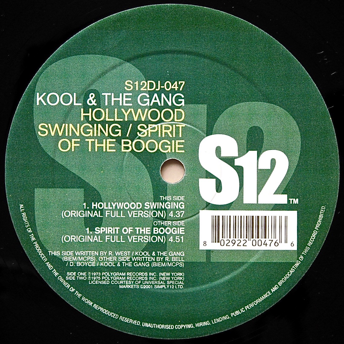 KOOL & THE GANG / Hollywood Swinging ・ Spirit Of The Boogie