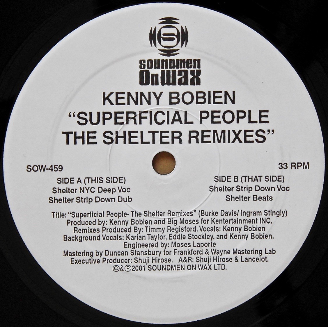 KENNY BOBIEN / Superficial People (The Shelter Remixes)