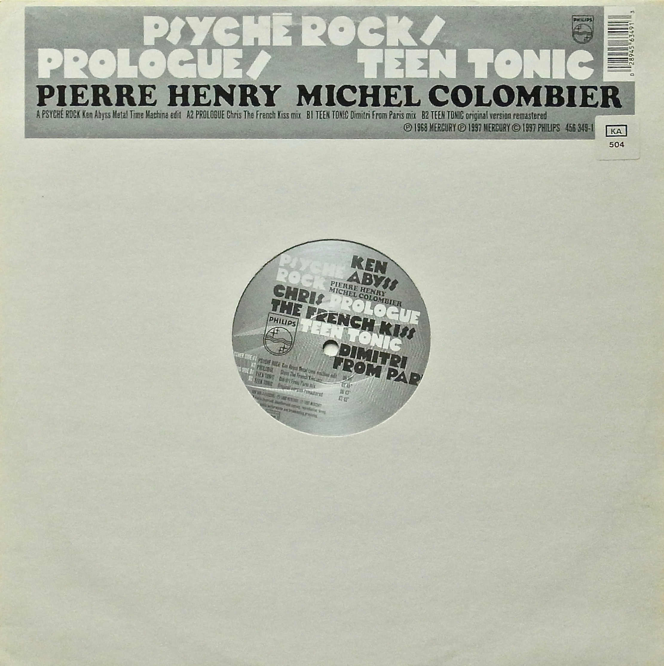 PIERRE HENRY ・ MICHEL COLOMBIER / Psyche Rock ・ Prologue ・ Teen Tonic