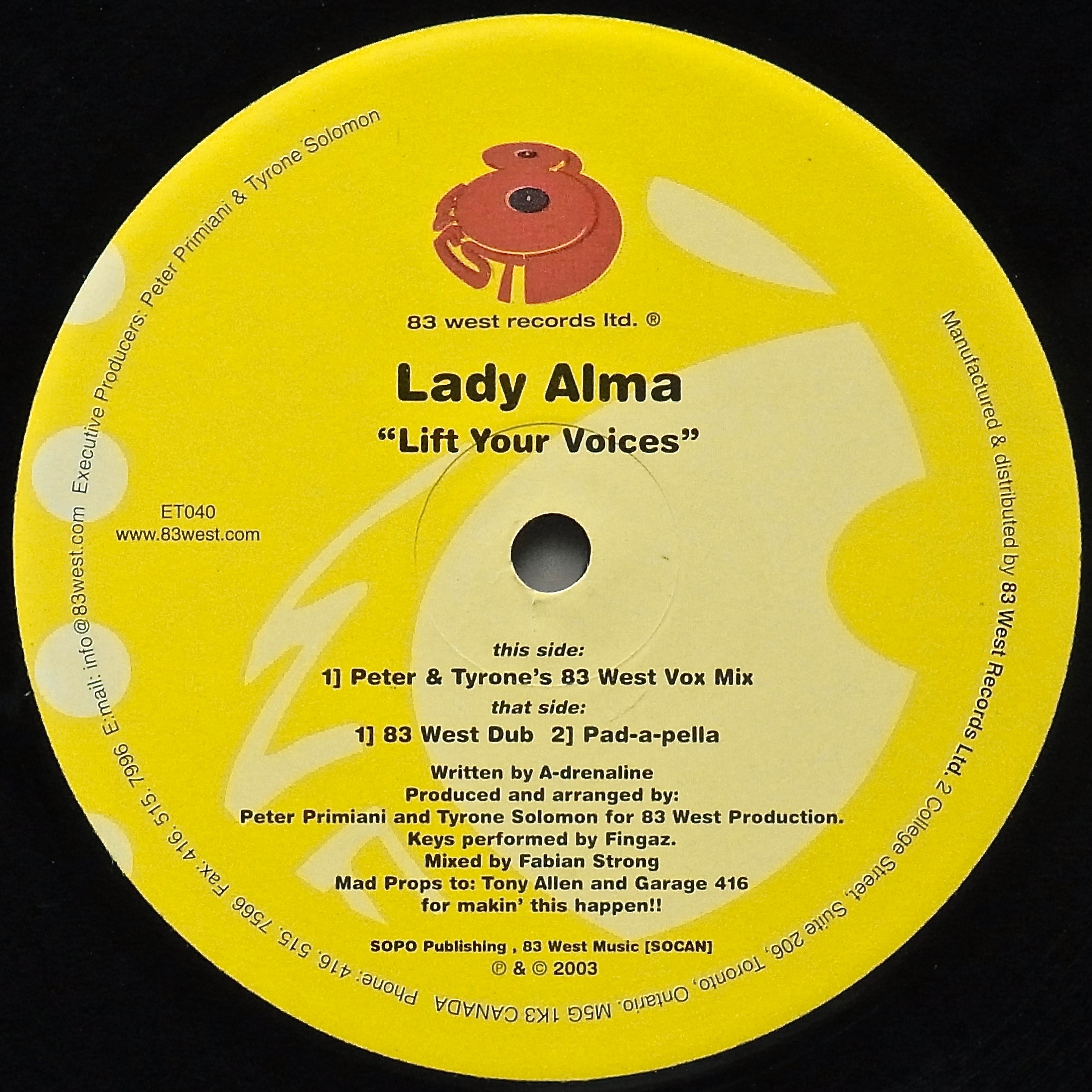 LADY ALMA / Lift Your Voices 12"