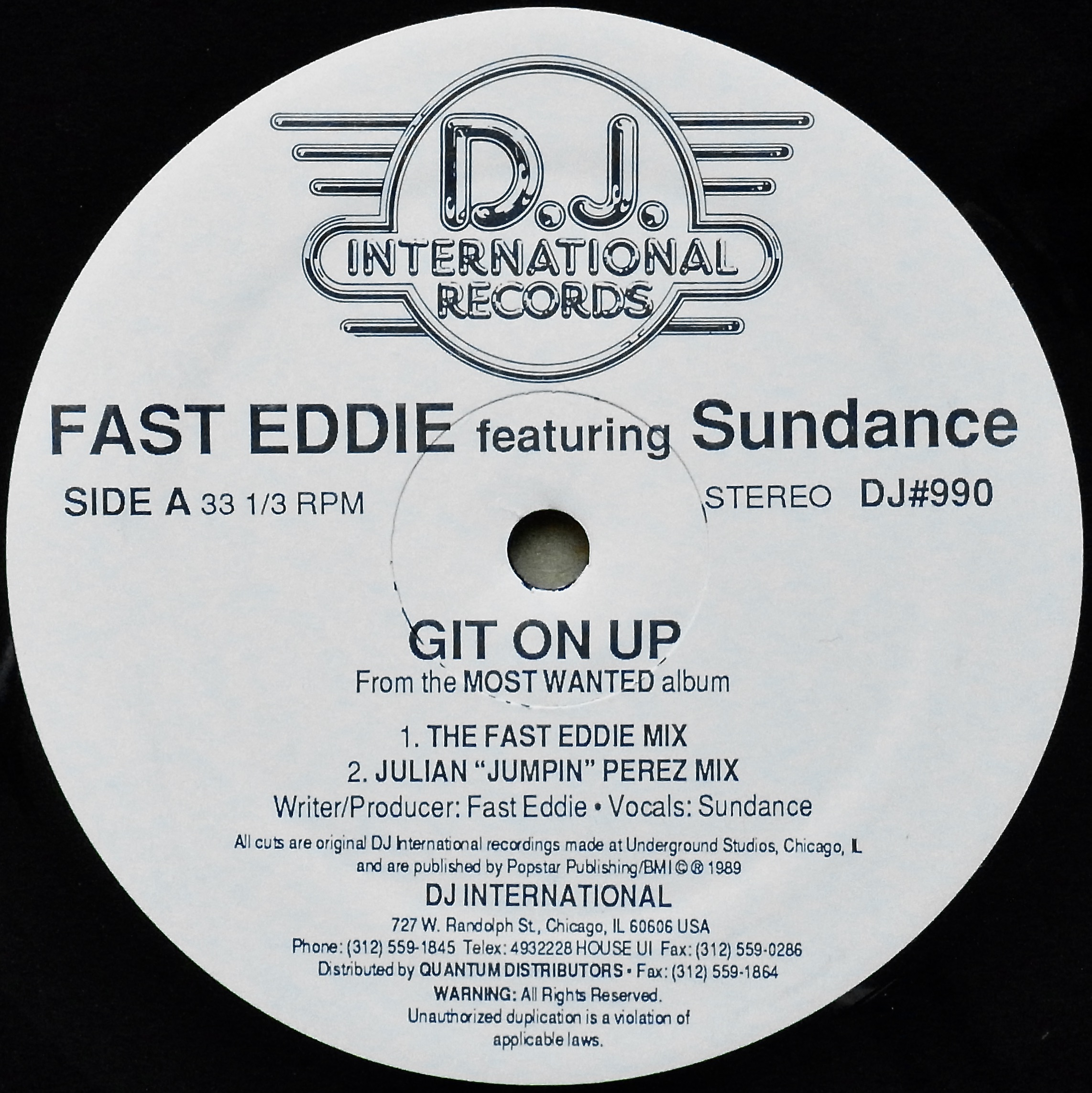 FAST EDDIE Featuring SUNDANCE / Git On Up