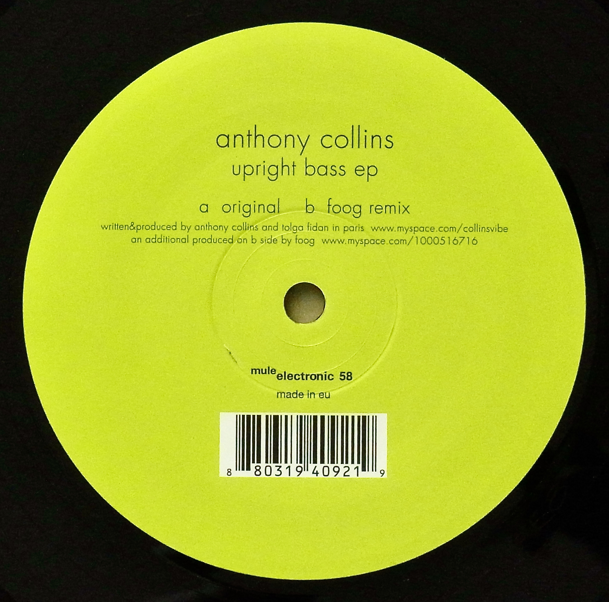 ANTHONY COLLINS / Upright Bass EP