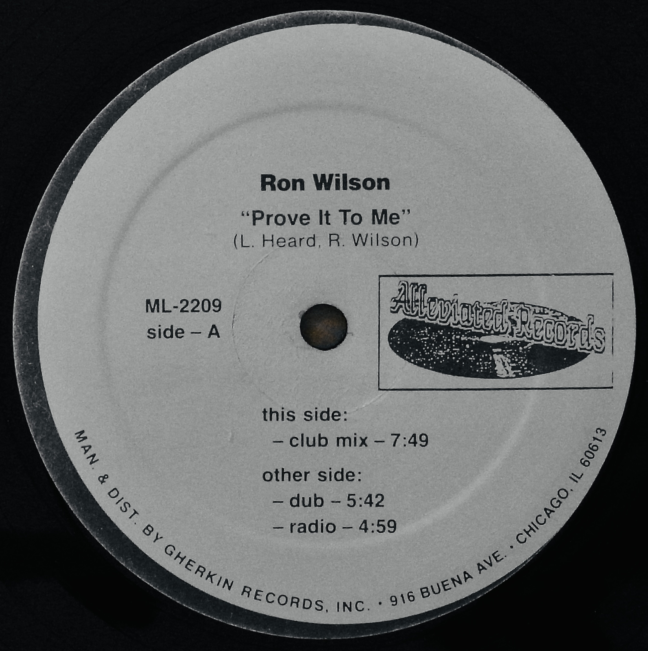 RON WILSON / Prove It To Me