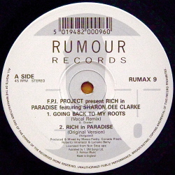 F.P.I. PROJECT Featuring SHARON DEE CLARKE / Rich In Paradise (Vocal And Instrumental Remixes)