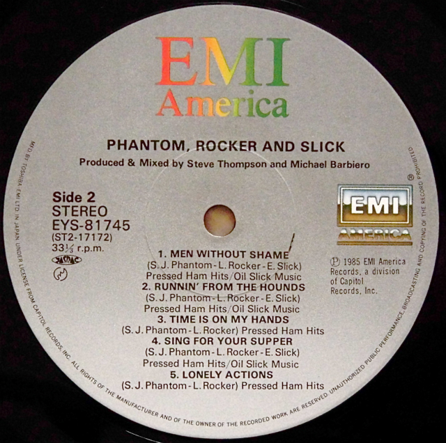 Phantom Rocker & Slick LPレコード PHANTOM ROCKER & SLICK / MEN WITHOUT SHAME [7inch - ]：NEW