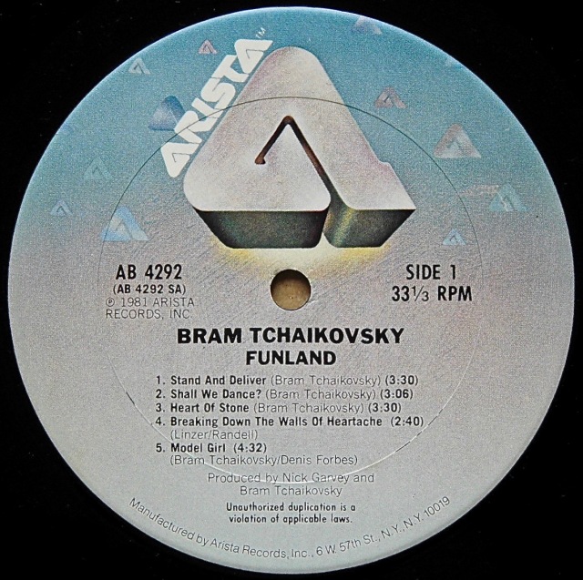 帯付日本盤LP 見本盤　Bram Tchaikovsky パワーポップ 帯付日本盤LP 見本盤 Bram Tchaikovsky パワーポップ