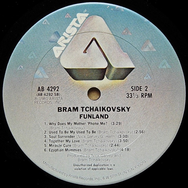 帯付日本盤LP 見本盤　Bram Tchaikovsky パワーポップ BRAM TCHAIKOVSKY / Funland