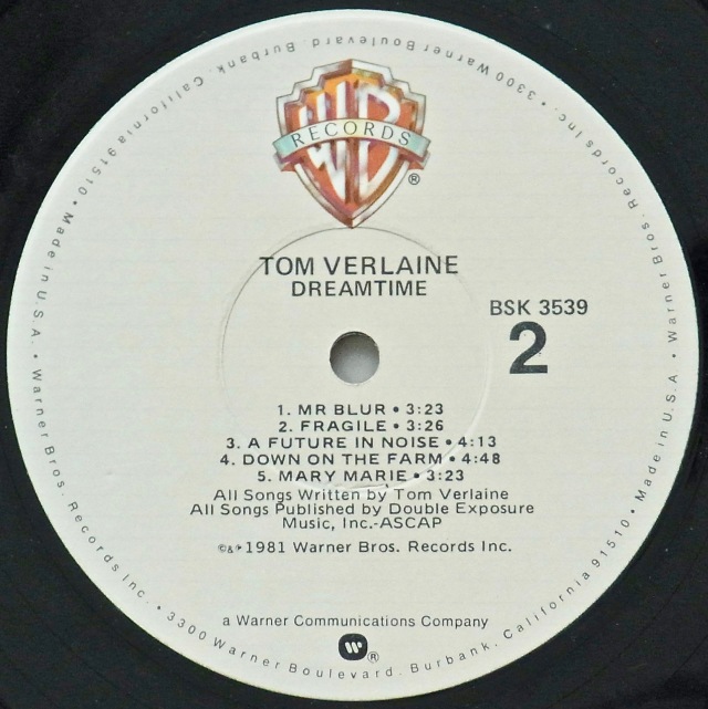 TOM VERLAINE / Dreamtime