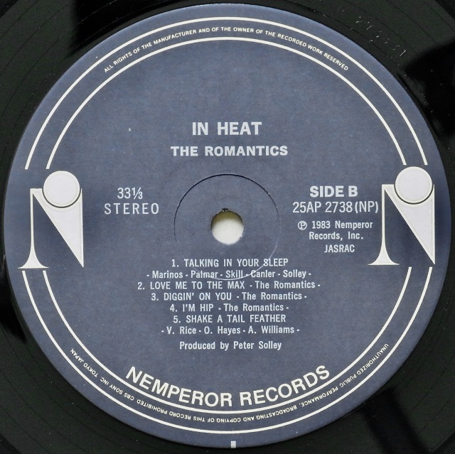 The Romantics ロマンティックス　インヒート国内初盤 ロマンティックス / イン・ヒート – かすみレコード