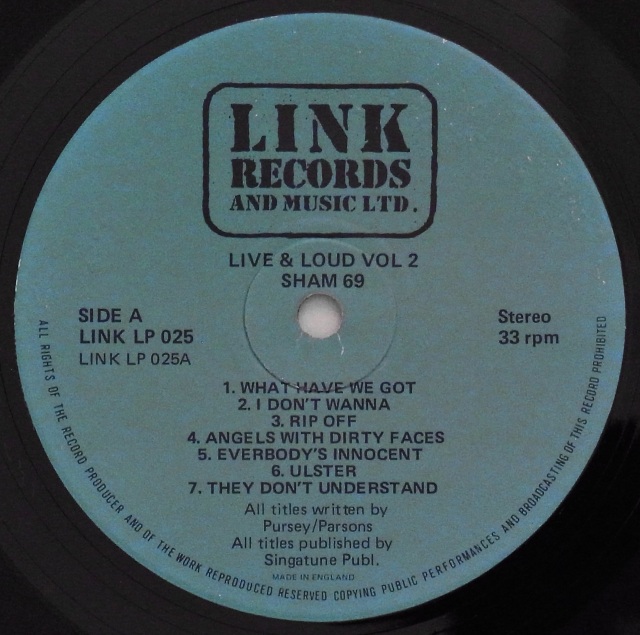 SHAM 69 / Live And Loud!! Volume 2