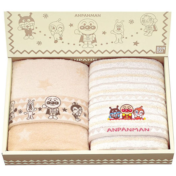 アンパンマン アースカラー フェイスタオル2P
