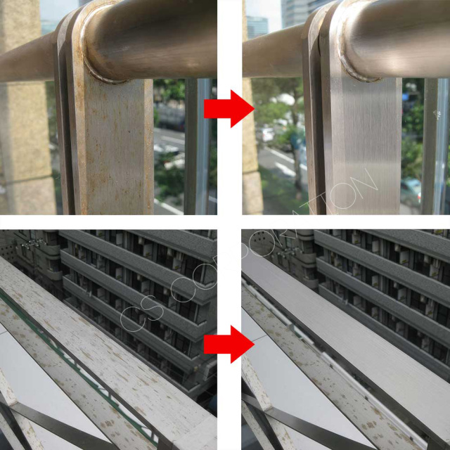 油膜、水垢、うろこ洗浄剤 しゃらく施工事例