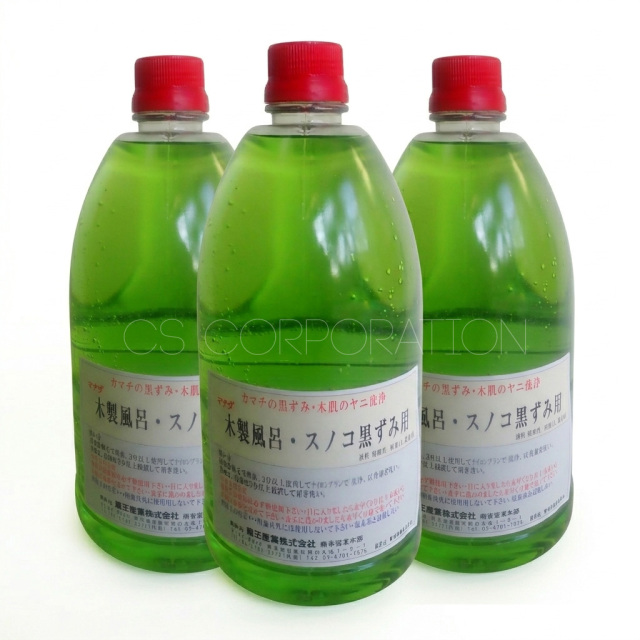 木製風呂・スノコ黒ずみ用洗浄剤（弱酸性　1リットル3本入）