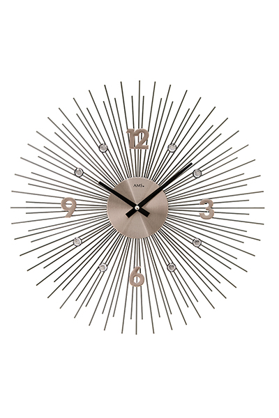 ドイツａｍｓのインテリア掛け時計 アーチ状のお洒落なサンのモチーフ装飾のデザイン掛時計