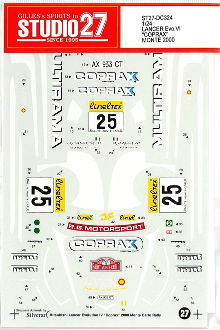 DC324　1/24 LANCER　 Evo.Vｌ "COPRAX" MONTE '00