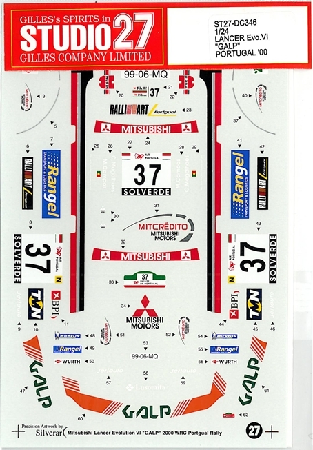 DC346 1/24 LANCER　Evo.Vl "GALP"PORTUGAL　'00