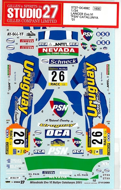 DC498C　1/24　LANCER　Evo.Vｌ ”PSN"CATALUNYA’01