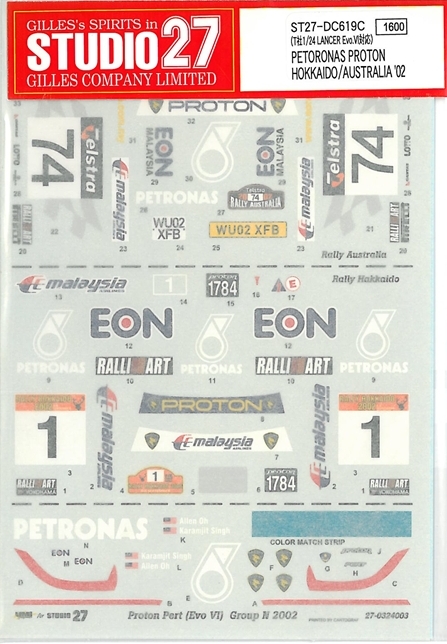 DC619C　1/24 PETRONAS　PROTON　HOKKAIDO/AUSTRALIA '02（T社1/24LANCER Evo.Vl)