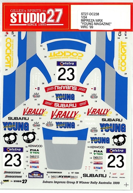 DC238 1/24　SUBARU  IMPREZA　WRX”YOUNG  MAGAZINE"WRC’99