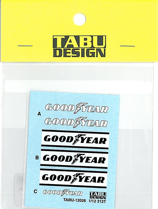 TABU12026 1/12 312T用 タイヤロゴデカール