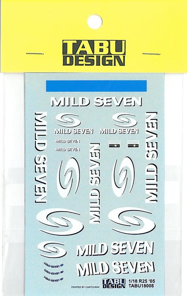 TABU18008 1/18 R25"MILD SEVEN"デカール（HOT WHEEL社対応）