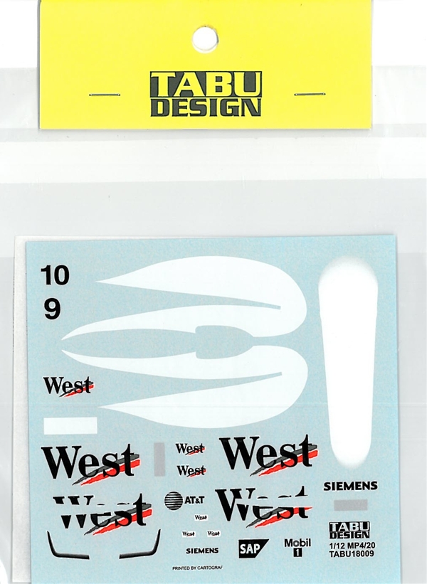 TABU18009 1/18 MP4/20 タバコデカール（HOT WHEEL社対応）