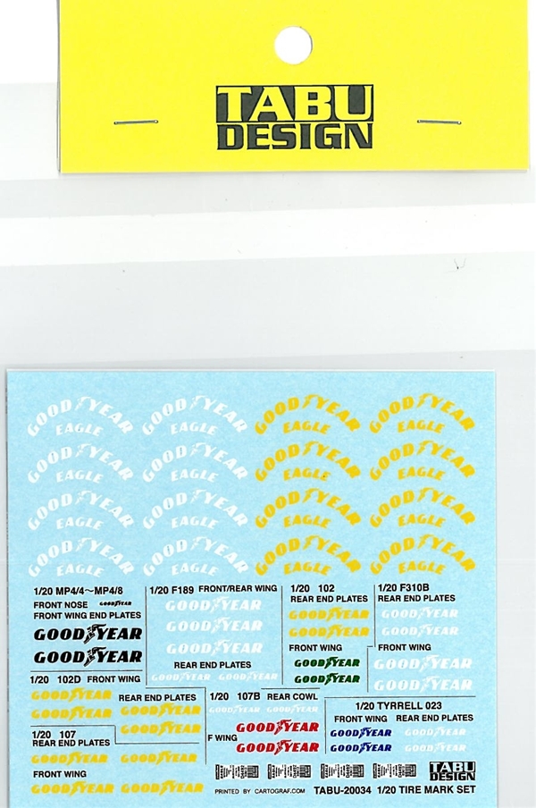 TABU20034B  1/20 タイヤロゴデカール